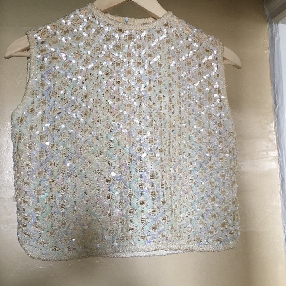 VTG sheer top iridescent sequence